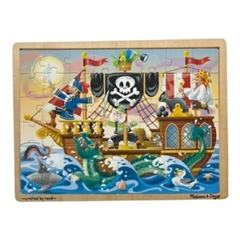 Melissa & Doug Pirate Adventure Wooden Jigsaw Puzzle 48 Piece Tray Toy 3800